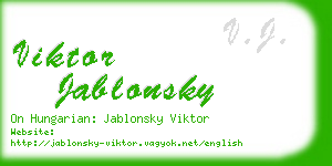 viktor jablonsky business card